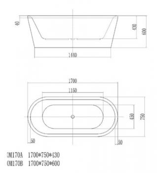 ARTO  浴缸/獨立缸   AR-OM-170B